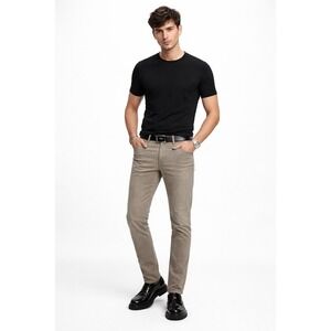 Alberto‎ Pipe Regular Slim Fit Jeans Mens 36x32 Tan Brown Coloured Denim Pants
